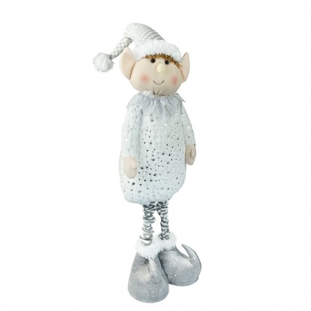 383032 Elfo de Navidad BLANCO regulable en altura de 54 cm a 105 cm en poliéster