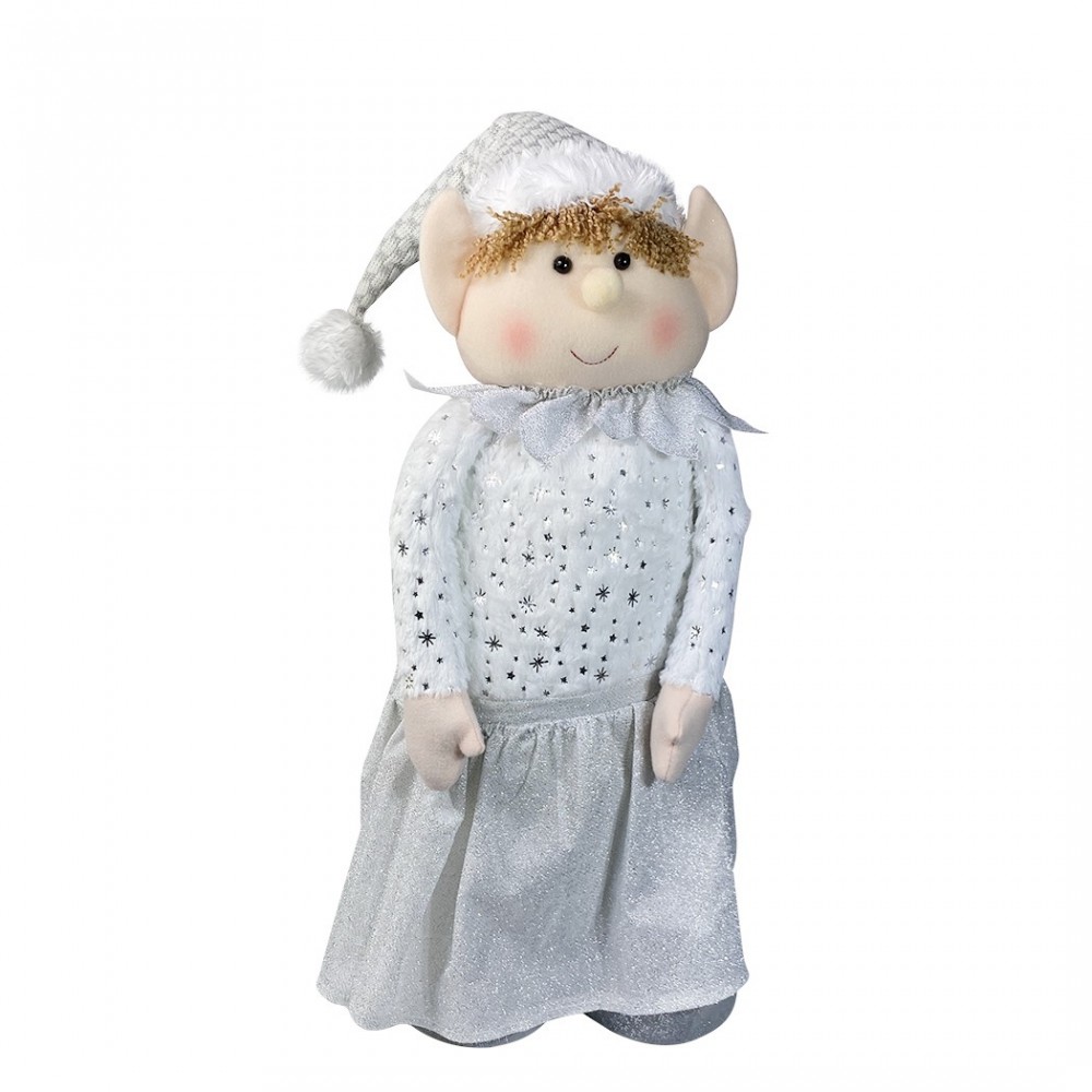 383032 Elfo de Navidad BLANCO regulable en...