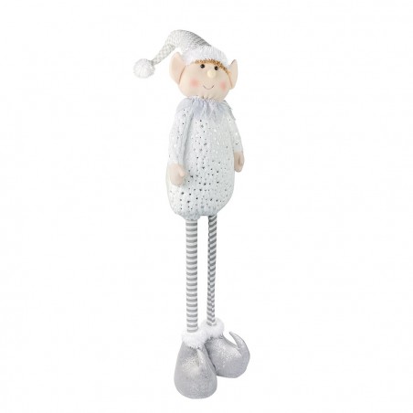 383032 Elfo de Navidad BLANCO regulable en altura de 54 cm a 105 cm en poliéster