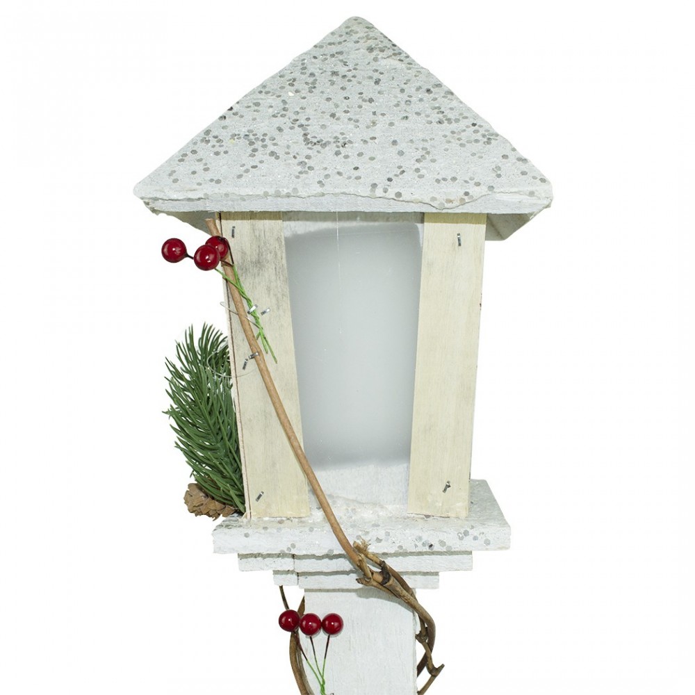293022 Farola para Navidad de madera blanca...
