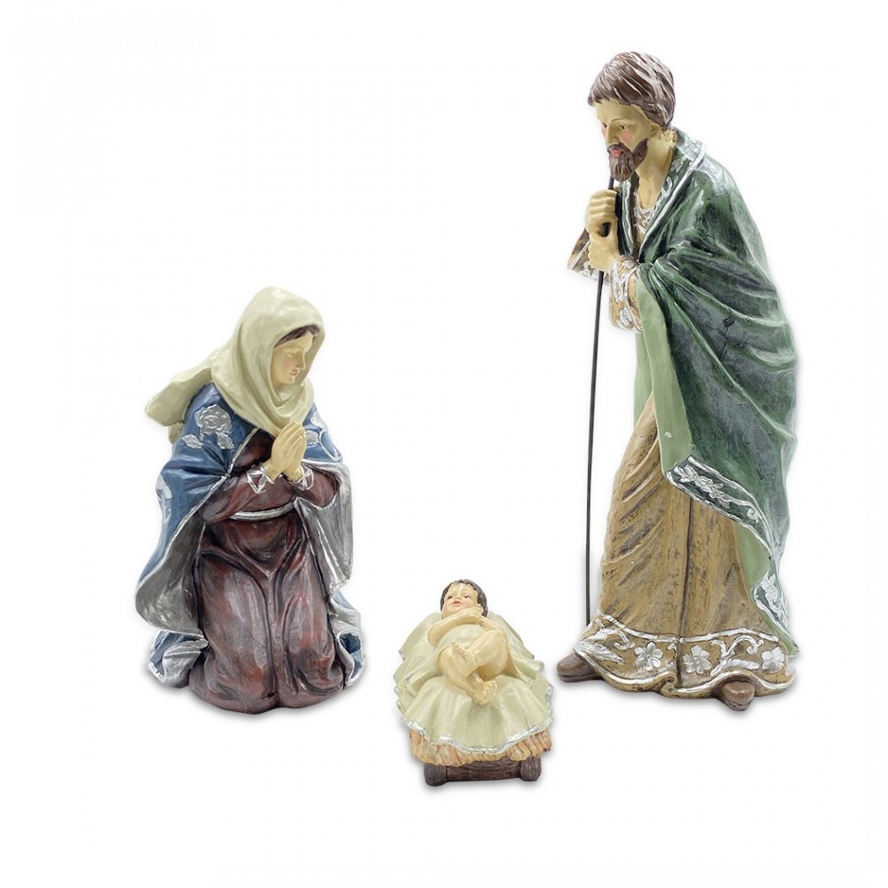 223019 Belén para pesebre 3 personajes en resina Decoración navideña 48 cm