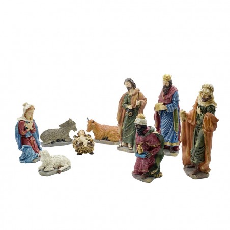 223020 Belén con personajes de resina 9 pz estatuas 32 cm Decoración navideña