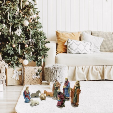 223020 Belén con personajes de resina 9 pz estatuas 32 cm Decoración navideña