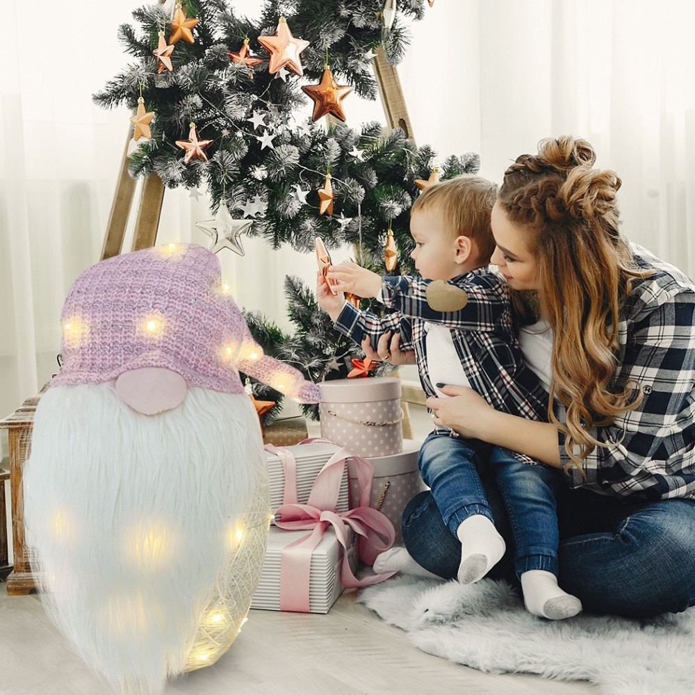 308033 Gnomo con sombrero ROSA 104 cm con mini...