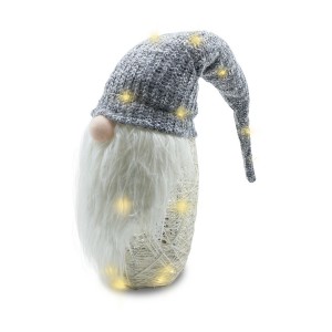308037 Gnomo con sombrero GRIS 87 cm con mini luciérnagas... 2