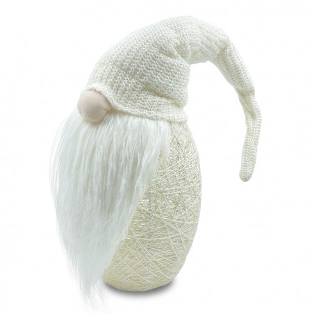 308039 Gnomo con sombrero PANNA 87 cm con mini luciérnagas y barba larga