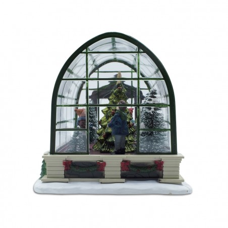 361010 Invernadero navideño paisaje con iluminación y música 23x14x14 cm