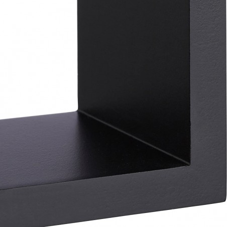 547144 Conjunto de 3 baldas cubo y rectangular madera NEGRO acc. para montaje