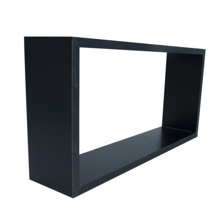 547144 Conjunto de 3 baldas cubo y rectangular madera NEGRO acc. para montaje