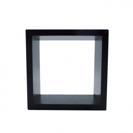 547144 Conjunto de 3 baldas cubo y rectangular madera NEGRO acc. para montaje
