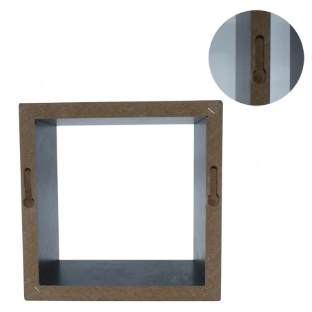 547144 Conjunto de 3 baldas cubo y rectangular madera NEGRO acc. para montaje