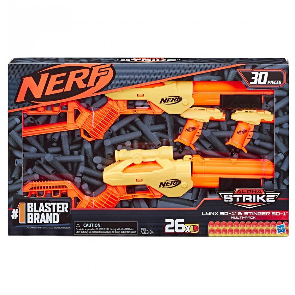 624638 Hasbro Nerf Alpha Strike con 2 armas bláster y 26 dardos de espuma
