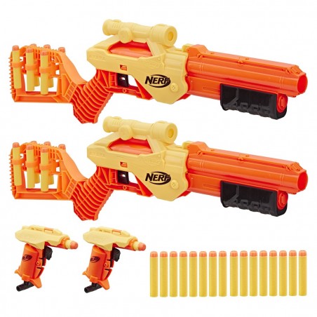 624638 Hasbro Nerf Alpha Strike con 2 armas bláster y 26 dardos de espuma
