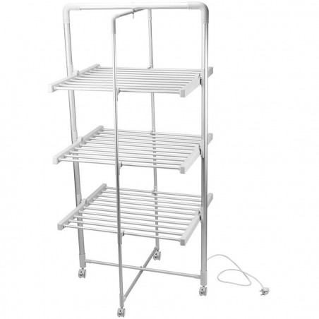 Tendedero eléctrico plegable 3 plantas 300W 73x68XH143cm Secador de ropa