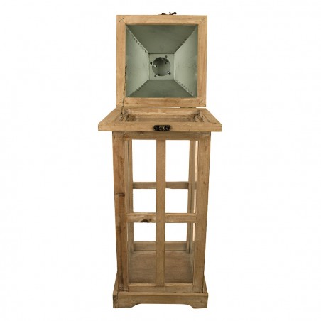 335011 Set 3 pz LINTERNAS BRONCE candelabro 50' 83' 125' cm en madera y vidrio