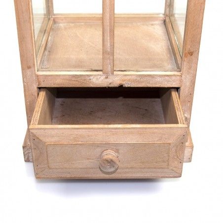 335011 Set 3 pz LINTERNAS BRONCE candelabro 50' 83' 125' cm en madera y vidrio