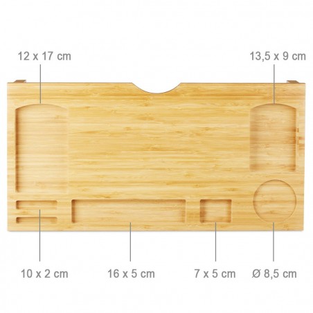 Organizador mesa de madera multifuncional con soporte para ordenador 60x30xH8 cm