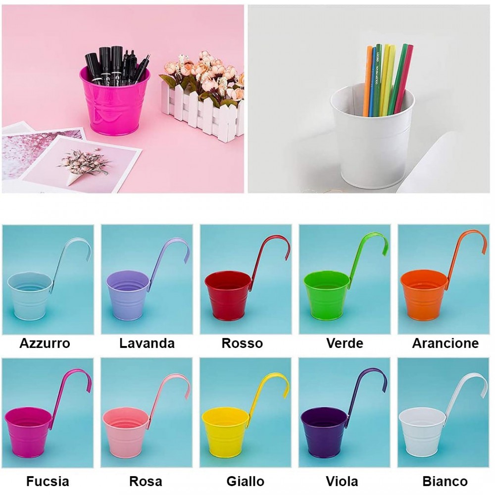 Set 10 maceteros de hierro 16xH13cm con...