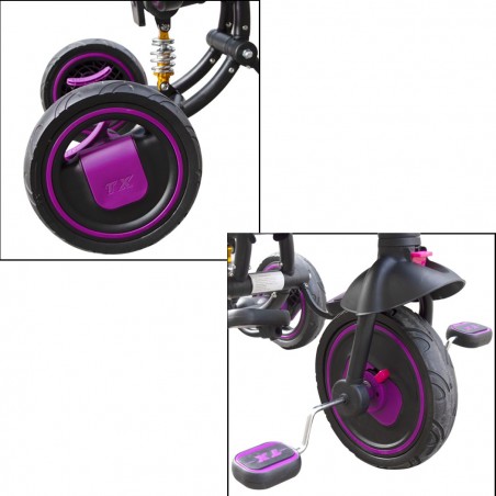 Triciclo modular BabyGo reversible con asiento de cuero, luces y sonidos