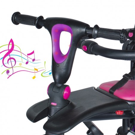 Triciclo modular BabyGo reversible con asiento de cuero, luces y sonidos