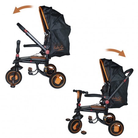 Triciclo modular BabyGo reversible con asiento de cuero, luces y sonidos