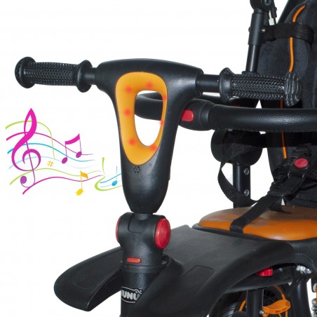 Triciclo modular BabyGo reversible con asiento de cuero, luces y sonidos