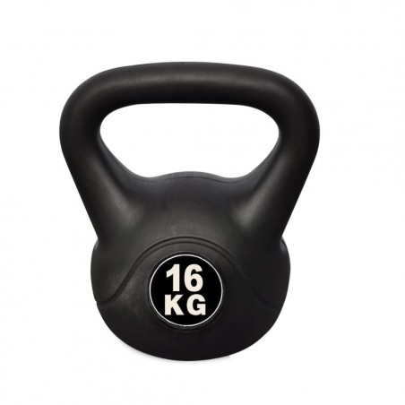 Pesa rusa Kettlebell Fitness de 16 KG en PVC con arena y mango anti-roces