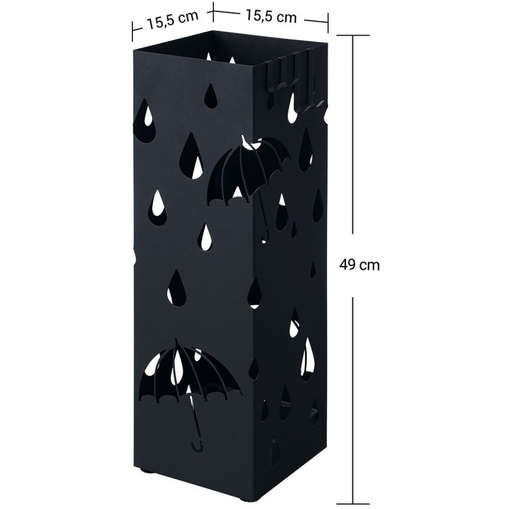 Paragüero de metal con bandeja de drenaje de...