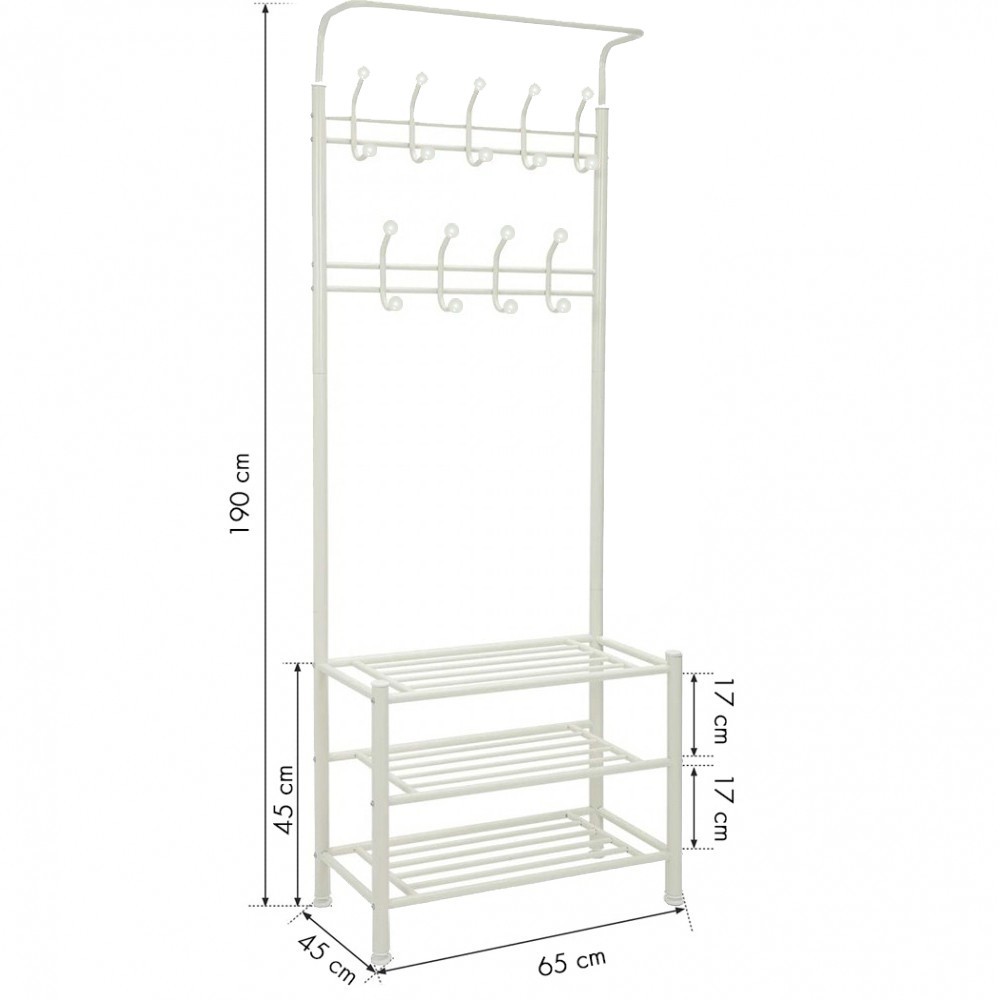 Perchero de pie para pasillo BLANCO con...