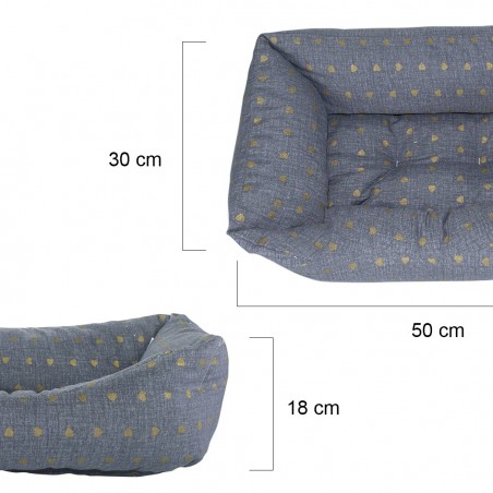 551493 Cojín acolchado y suave para mascotas tamaño pequeño 50x30xH18 cm