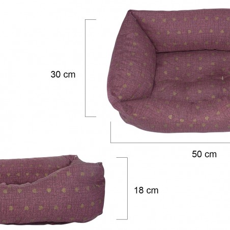 551493 Cojín acolchado y suave para mascotas tamaño pequeño 50x30xH18 cm