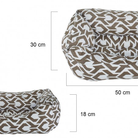 551493 Cojín acolchado y suave para mascotas tamaño pequeño 50x30xH18 cm