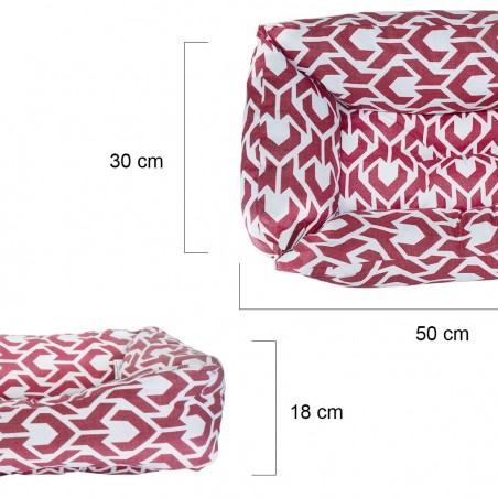 551493 Cojín acolchado y suave para mascotas tamaño pequeño 50x30xH18 cm