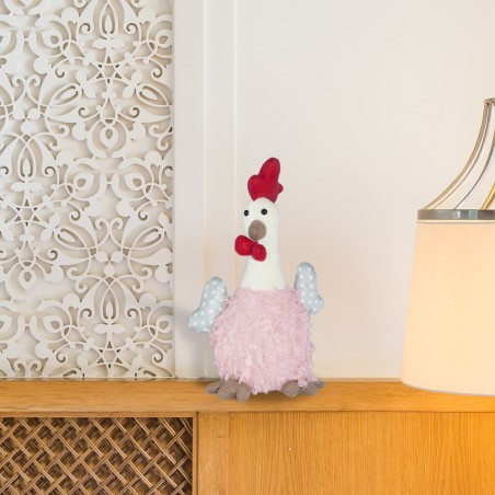 Art. 234053 Peluche de decoración altura 30 cm en tela Gallina decorativa pascua