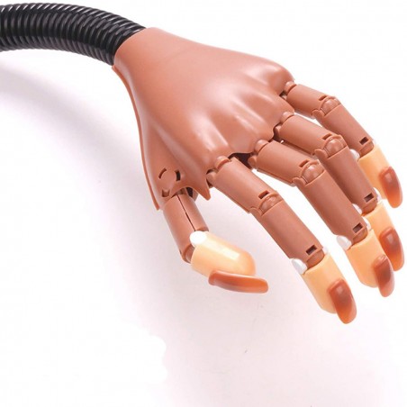 Art 184706 Mano articulada para la práctica nail con 100 tips y soporte de mesa