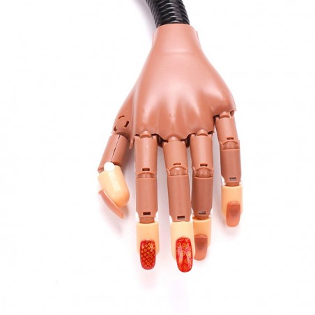 Art 184706 Mano articulada para la práctica nail con 100 tips y soporte de mesa