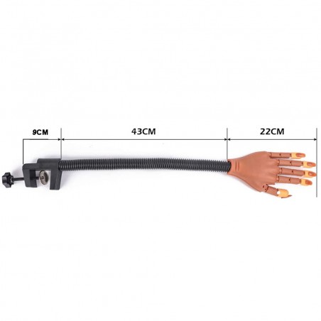 Art 184706 Mano articulada para la práctica nail con 100 tips y soporte de mesa