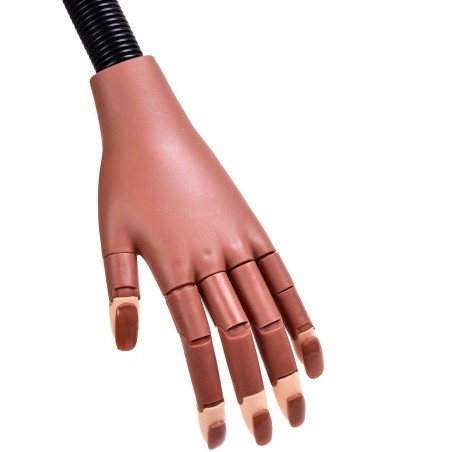 Art 184706 Mano articulada para la práctica nail con 100 tips y soporte de mesa