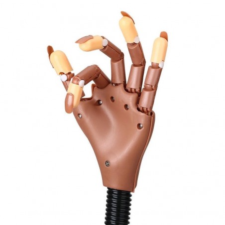Art 184706 Mano articulada para la práctica nail con 100 tips y soporte de mesa
