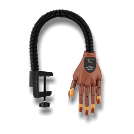 Art 184706 Mano articulada para la práctica nail con 100 tips y soporte de mesa