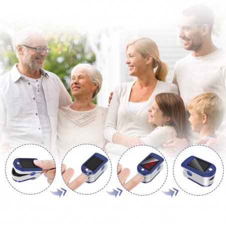 Pulsioxímetro de dedo SMH01 Oxímetro SpO2 medidor de pulso con pantalla led