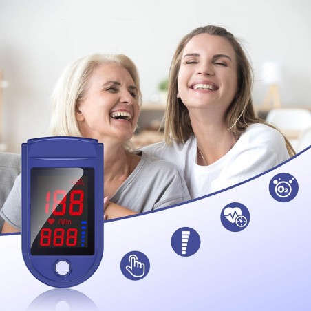 Pulsioxímetro de dedo SMH01 Oxímetro SpO2 medidor de pulso con pantalla led