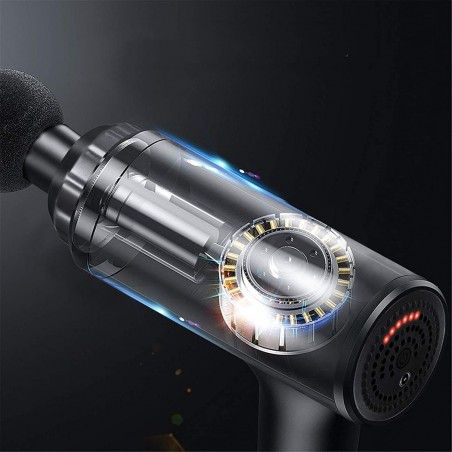 187622 Pistola de masaje para terapia muscular con 4 cabezales y 6 velocidades