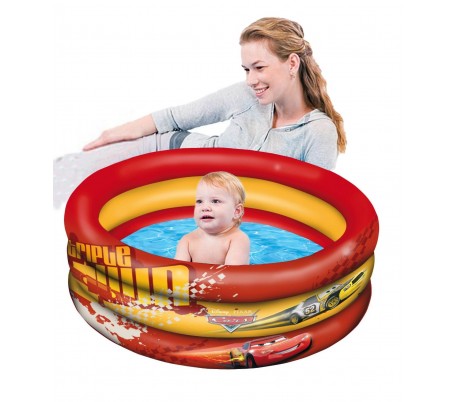 Piscina hinchable roja CARS / Piscina 3 anillos - Diámetro 150 cm Linea Mondo