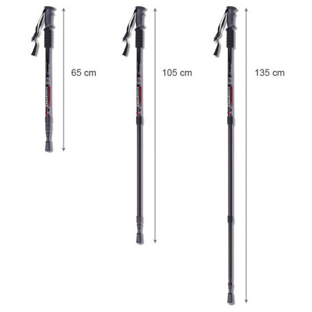 187516 Bastones de trekking regulables de 65 a 135 cm empuñadura antideslizante