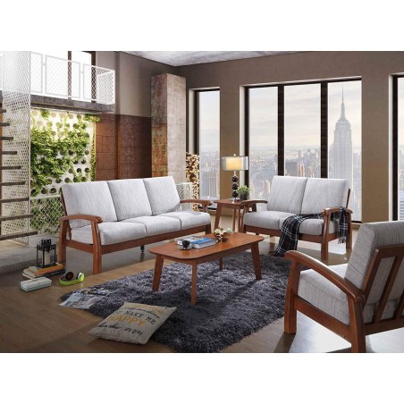 Sofá 2 plazas en madera de haya mod. Texas 120x85x83 cm Color crudo