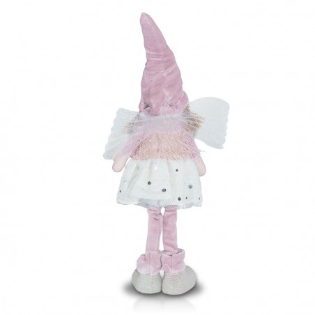 Art. 234046 Hada de tela blanca y rosa para decoración de pascua altura 30 cm