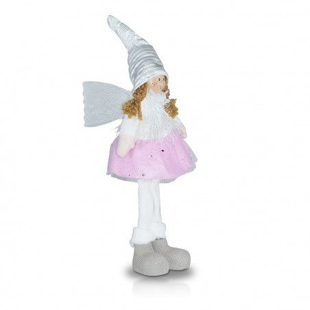 Art. 234046 Hada de tela blanca y rosa para decoración de pascua altura 30 cm