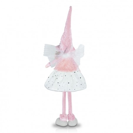 Art. 234045 Hada de tela blanca y rosa para decoración de pascua altura 50 cm