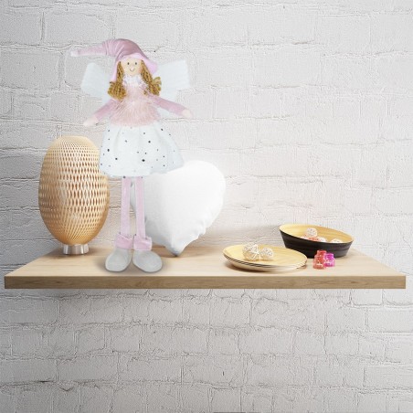 Art. 234045 Hada de tela blanca y rosa para decoración de pascua altura 50 cm